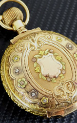 1875 Waltham 18 karat gold hunter pocket watch