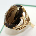 14 karat gold ring, smoky quartz, 58.5% pure gold