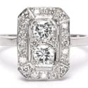white gold ring with 2 center diamonds