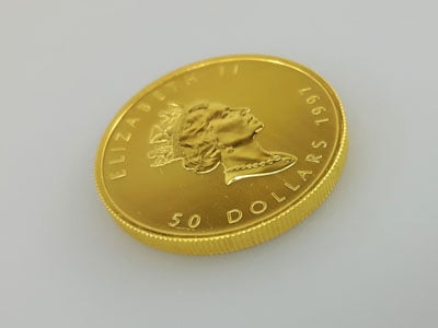 stock image: Queen Elizabeth II, 50 dollars gold coin Canada