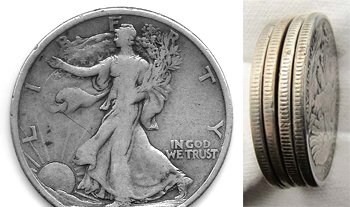 Walking Liberty design used for half dollar silver coin