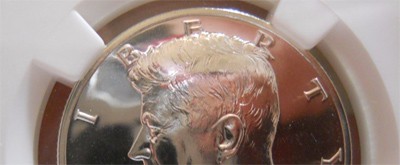 half dollar silver coin "Accented Hair" Kennedy