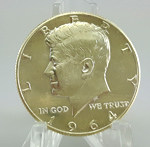 1964 Kennedy silver half dollar in .900 silver