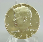 1964 Kennedy silver half dollar in .900 silver