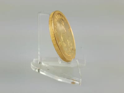 stock image: edge of 1978 Krugerrand gold coin