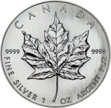 1 oz Canadian Maple Leaf Silver Coin .999 Ag