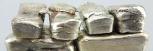 stacked, melted sterling silver bars