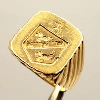 Men's crest and signet ring made of 14k gold