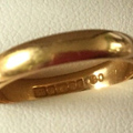 wedding band for men made of 22 karat gold