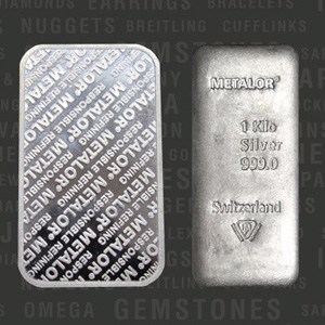 Metalor 1 kilo silver bar