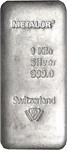 1 Kilo, 1000 g Metalor silver bar