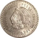 Mexican 5 Pesos silver coin, 1947