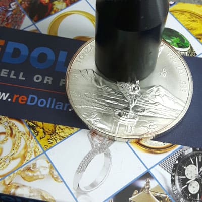 Mexican silver Libertad coin tested with ultrasonic
