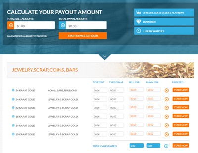calculate cash for gold quote with reDollar gold calculator