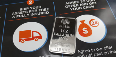 1 oz Palladium bar on reDollar Flyer