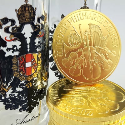Austrian Philharmonic gold coin made in Austria