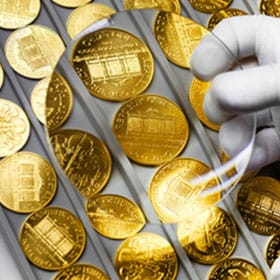 quality control and inspection of Austrian Philharmonic gold coins