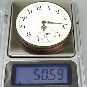 44.33 mm pocket watch movement weighs 50.59 grams