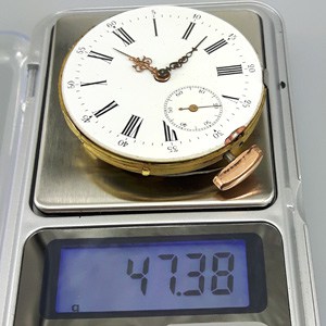 44.57 mm pocket watch movement weighs 47.38 grams