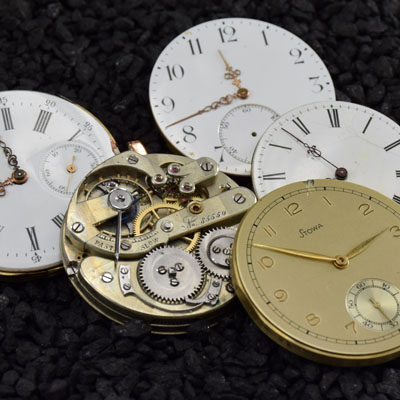 Pocket watch parts such as movement and dial