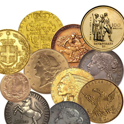 rare gold coins made of gold and silver
