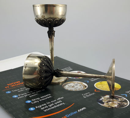 2 silver goblets ready to sell with a reDollar kit