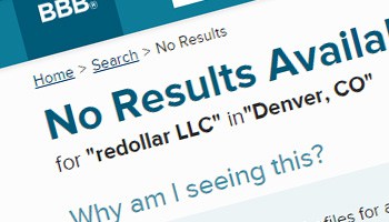 no results for redollar LLC on BBB available