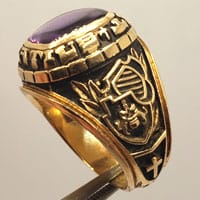 Jostens made religious statement ring with gemstone