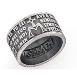 men's silver ring with engravings
