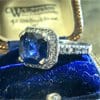 diamond ring with center sapphire