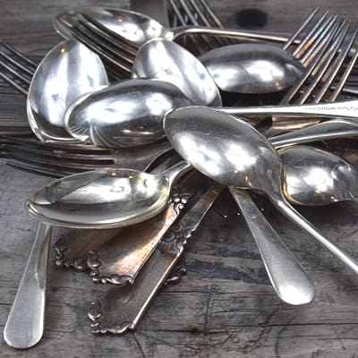 Scrap silver flatware: spoons and forks