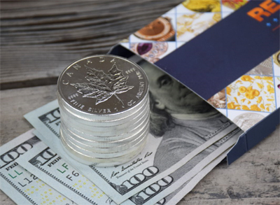 Maple Leaf on US dollars with reDollar box