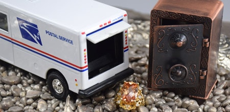 get gold jewelry out of safe on USPS shipping truck