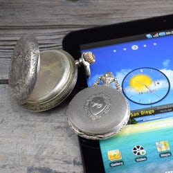 Silver pocket watches on tablet to start selling online