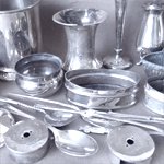 scrap silver lot: jars, bowls, vases, spoons