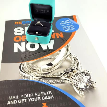 Tiffany platinum diamond ring placed on reDollar selling flyer