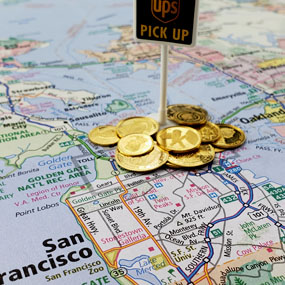 Ship gold with UPS to sell in San Francisco
