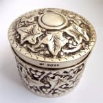 antique sterling silver box with lid