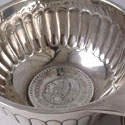 Sterling silver bowl with Mexican silver coin bottom