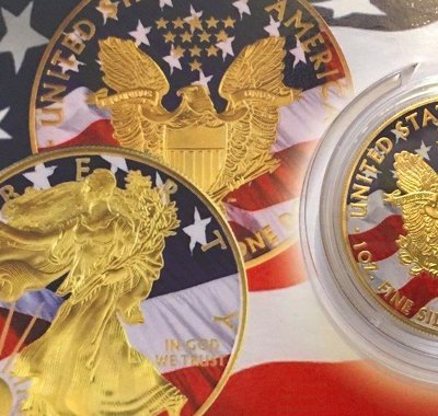 American Silver Eagles colored and gold plated limited editon