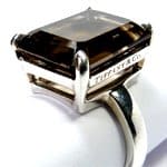Tiffany New York smoky quartz .925 silver ring