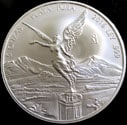 5 troy ounces Mexican silver Libertad coin