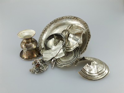 stock image: scrap silver, damaged silver, melted silver