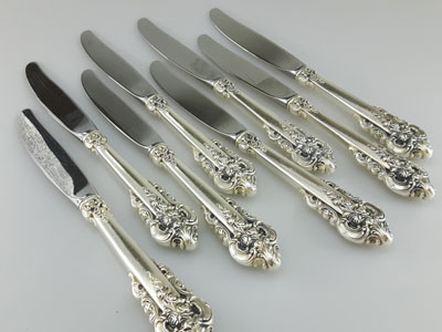 stock image: sterling silver knives, Wallace silver knife
