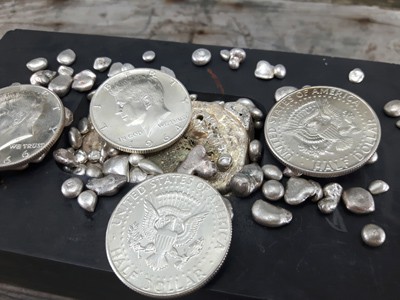 stock image: Kennedy Half Dollar, melt silver coins, US coins