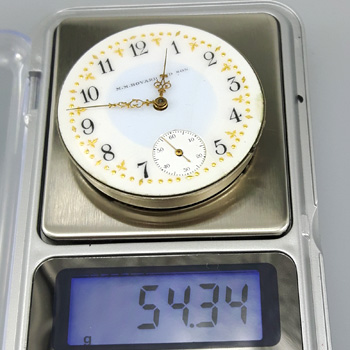 Weighing a pocket watch movement