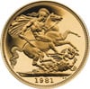 Sovereign gold coin 1981 obverse