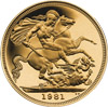 Sovereign gold coin 1981 obverse