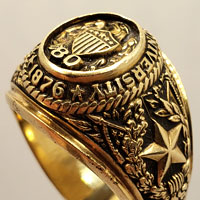 Heavy solid Texas university 14k gold ring