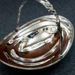 Tiffany sterling silver basket with handle 